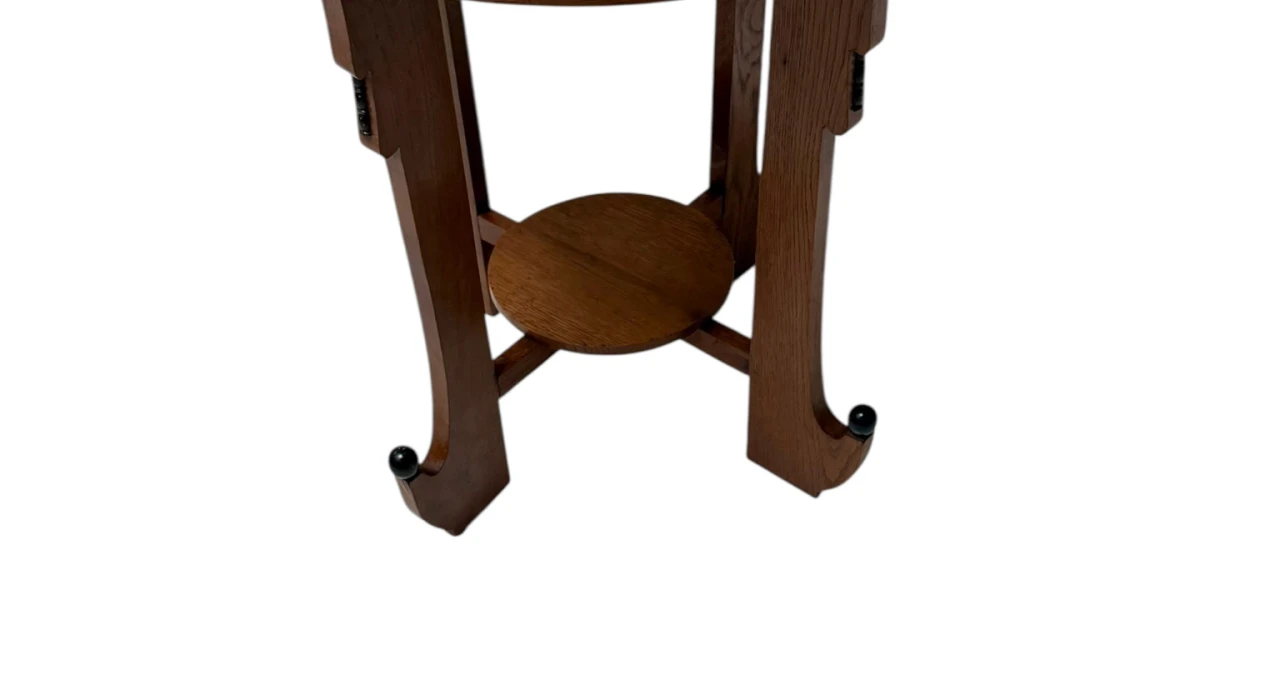 Art Deco Amsterdamse School Oak Side Table, 1920s